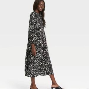 Who What Wear Raffle floral Black, Midi dress Sz 2x